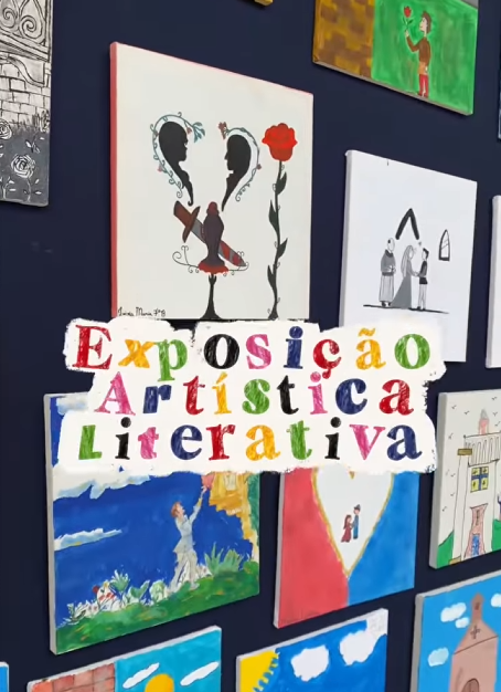 Exposição artística e literária com trabalhos dos alunos